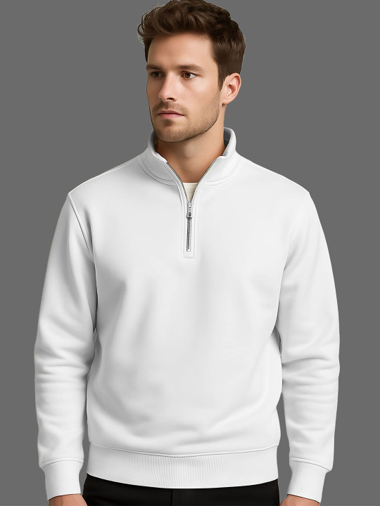 Men Mock Collar Full Sleeves Sweatshirt